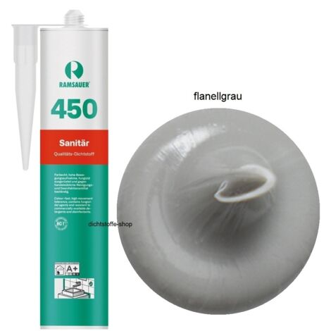 Ramsauer 450 Sanitär Silikon Fugen Dichtstoff 310ml Kartusche flanellgrau