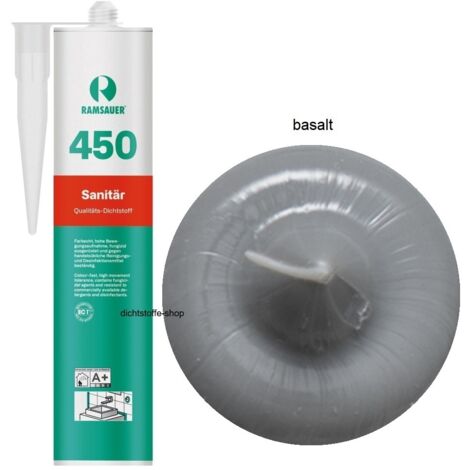 Ramsauer 450 Sanitär Silikon Fugen Dichtstoff 310ml Kartusche basalt
