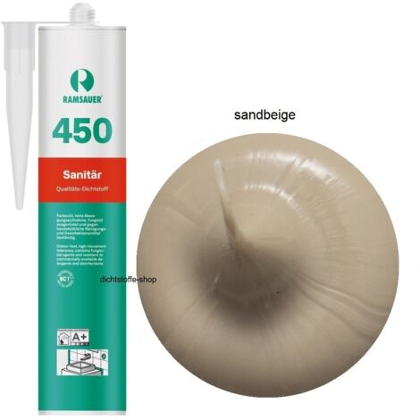 Ramsauer 450 Sanitär Silikon Fugen Dichtstoff 310ml Kartusche sandbeige