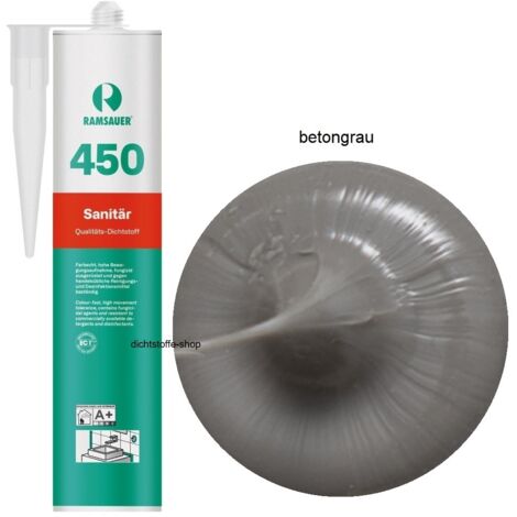 Ramsauer 450 Sanitär Silikon Fugen Dichtstoff 310ml Kartusche betongrau