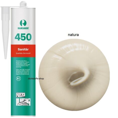 Ramsauer 450 Sanitär Silikon Fugen Dichtstoff 310ml Kartusche natura