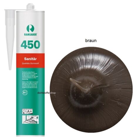 Ramsauer 450 Sanitär Silikon Fugen Dichtstoff 310ml Kartusche braun