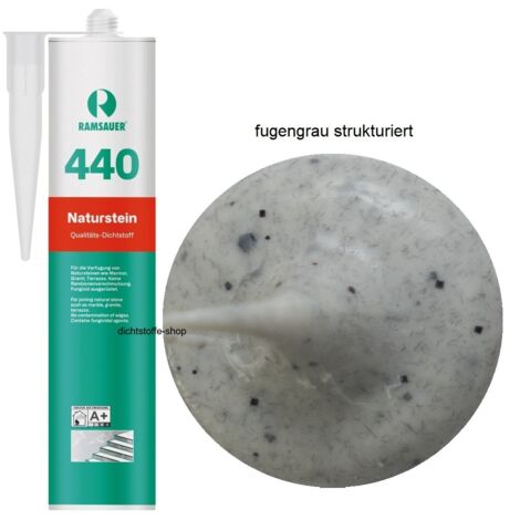 Ramsauer 440 Naturstein Silikon Fugen Dichtstoff 310ml Kartusche fugengrau strukturiert