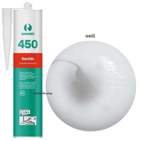 Ramsauer 450 Sanitär Silikon Fugen Dichtstoff 310ml Kartusche weiß