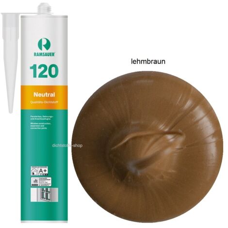 Ramsauer 120 Neutral Fenster Silikon Fugen Dichtstoff 310ml Kartusche lehmbraun