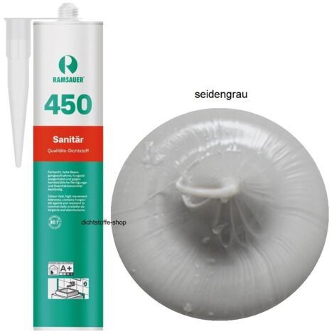 Ramsauer 450 Sanitär Silikon Fugen Dichtstoff 310ml Kartusche seidengrau