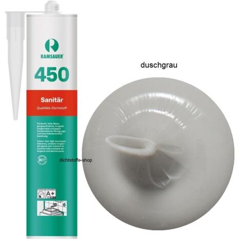 Ramsauer 450 Sanitär Silikon Fugen Dichtstoff 310ml Kartusche duschgrau