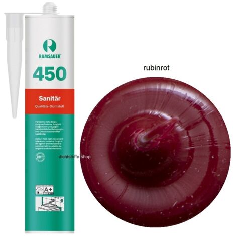 Ramsauer 450 Sanitär Silikon Fugen Dichtstoff 310ml Kartusche rubinrot