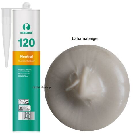 Ramsauer 120 Neutral Fenster Silikon Fugen Dichtstoff 310ml Kartusche bahamabeige (1/5)