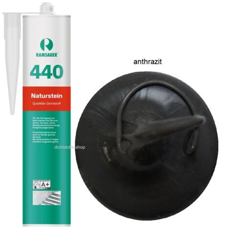 Ramsauer 440 Naturstein Silikon Fugen Dichtstoff 310ml Kartusche anthrazit