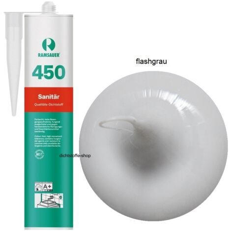 Ramsauer 450 Sanitär Silikon Fugen Dichtstoff 310ml Kartusche flashgrau
