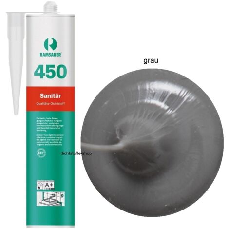 Ramsauer 450 Sanitär Silikon Fugen Dichtstoff 310ml Kartusche grau