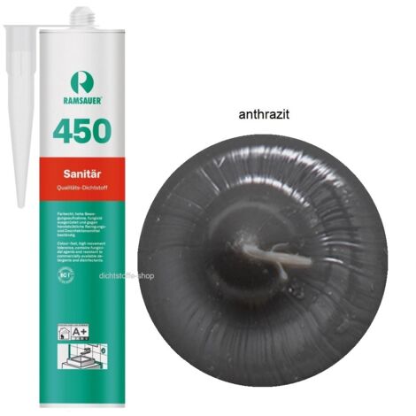 Ramsauer 450 Sanitär Silikon Fugen Dichtstoff 310ml Kartusche anthrazit