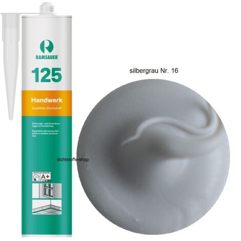 Ramsauer 125 Handwerk Neutral Silikon Dichtstoff 310ml Kartusche silbergrau Nr.16