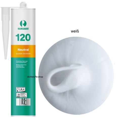 Ramsauer 120 Neutral Fenster Silikon Fugen Dichtstoff 310ml Kartusche weiß