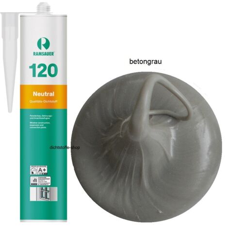 Ramsauer 120 Neutral Fenster Silikon Fugen Dichtstoff 310ml Kartusche betongrau