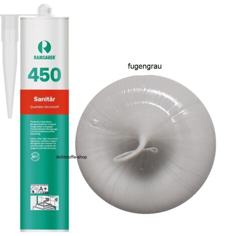 Ramsauer 450 Sanitär Silikon Fugen Dichtstoff 310ml Kartusche fugengrau