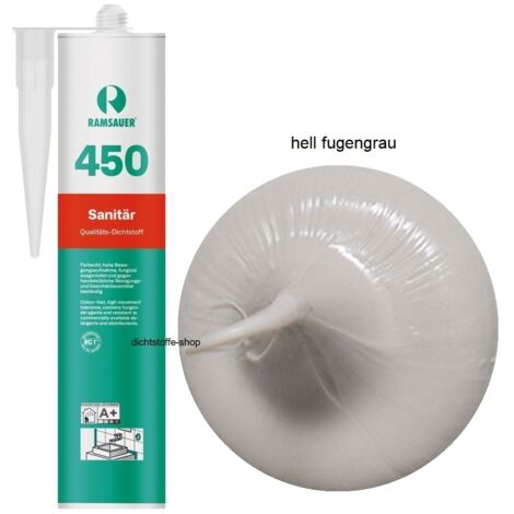 Ramsauer 450 Sanitär Silikon Fugen Dichtstoff 310ml Kartusche hell fugengrau