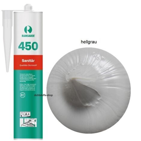 Ramsauer 450 Sanitär Silikon Fugen Dichtstoff 310ml Kartusche hellgrau