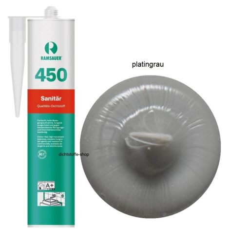 Ramsauer 450 Sanitär Silikon Fugen Dichtstoff 310ml Kartusche platingrau