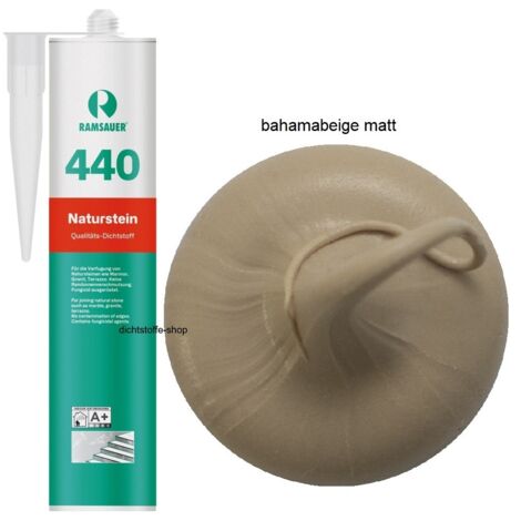 Ramsauer 440 Naturstein Silikon Fugen Dichtstoff 310ml Kartusche bahamabeige matt