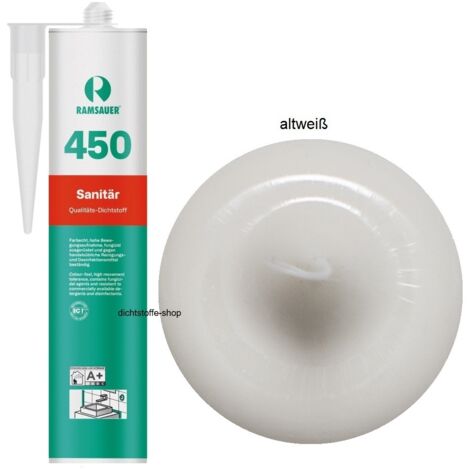 Ramsauer 450 Sanitär Silikon Fugen Dichtstoff 310ml Kartusche altweiß