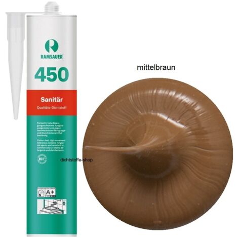 Ramsauer 450 Sanitär Silikon Fugen Dichtstoff 310ml Kartusche mittelbraun (1/5)
