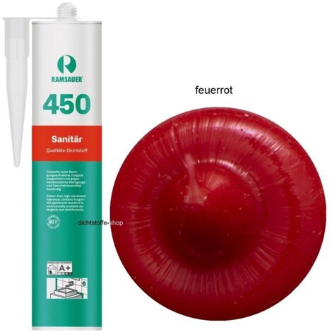 Ramsauer 450 Sanitär Silikon Fugen Dichtstoff 310ml Kartusche feuerrot