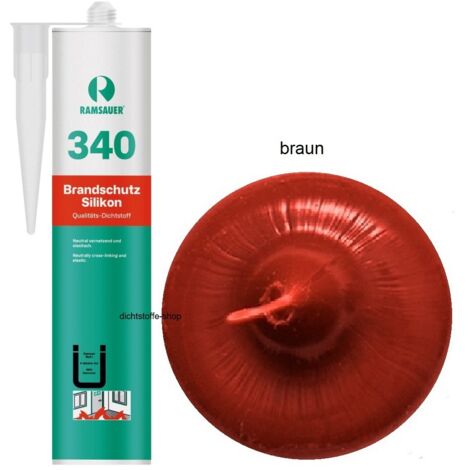 Ramsauer 340 Brandschutz B1 Silikon Fugen Dichtstoff 310ml Kartusche braun