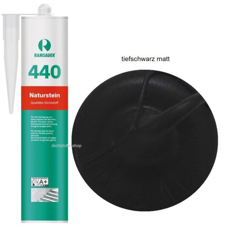 Ramsauer 440 Naturstein Silikon Fugen Dichtstoff 310ml Kartusche tiefschwarz matt