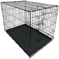 Hugglepets Dog Cage with Plastic Tray - Black - Small