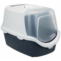 Trixie Vico Open Top Cat Litter Tray &amp; Lid - Blue-grey / White