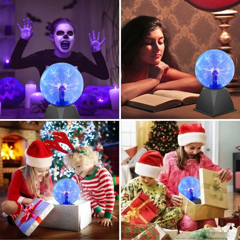 Lumière De Boule De Plasma, Lampe Plasma Boule Magique Lampe De Sphère  D'ion De Boule Sensible Au Toucher 6 Pouces Pour Cadeaux De Noël,  Décorations