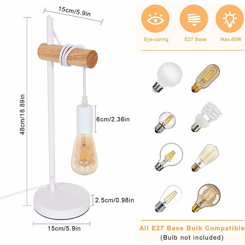 Goods & Gadgets Lampe de travail rétro lampe de lecture bureau flexible  table lampe de chevet lampe d'architecte à bras articulé en métal avec  ampoule LED gratuit : : Luminaires et Éclairage