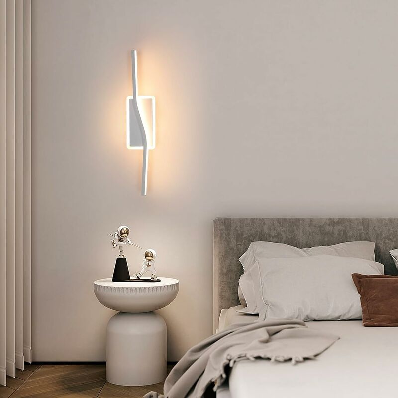 wowatt LED Applique Murale Noir 2800K Blanc Chaud Applique