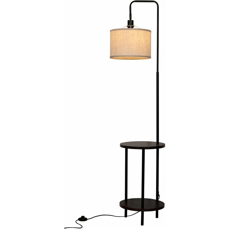 Lampadaire sur pied salon 1.6M Lampe de Plancher avec Étagère,étagère  métal, abat-jour tissu, Lampe Étagère avec E27 Ampoule : :  Luminaires et Éclairage