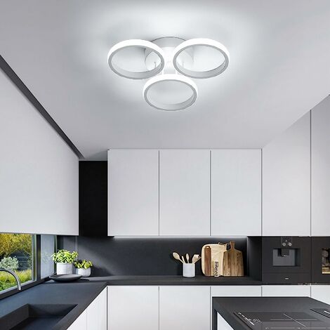 Plafonnier LED 22W Design Moderne - Éclairez avec Style Cercle Carré pour  Cuisine, Salle à Manger, Chambre, Couloir (Blanc Froid 6000K)