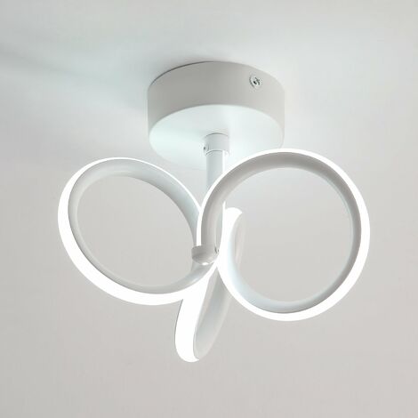 LED Plafonnier Bois Rond 24W, Intérieur Luminaires Plafonnier 6000K (Blanc  froid), Moderne Lampe de Plafond Ø305CM