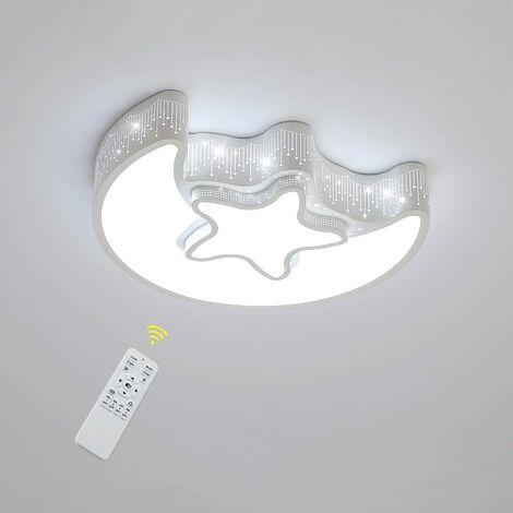 Plafonnier Led, Plafonnier Led Nuage 40cm, 20w avec Télécommande Dimmable  3000k - 6000k, Plafonnier Led Blanc Moderne Pour Chambre d'Enfants, B