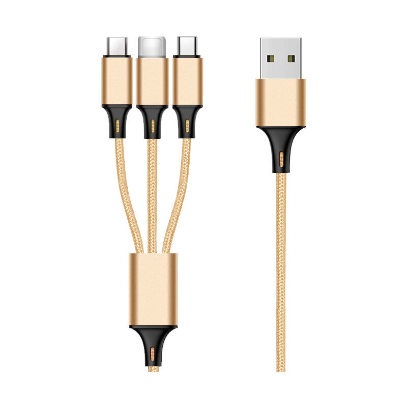 Multi-USB-Kabel, 3-in-1-Multi-USB-Ladekabel, Nylongeflecht
