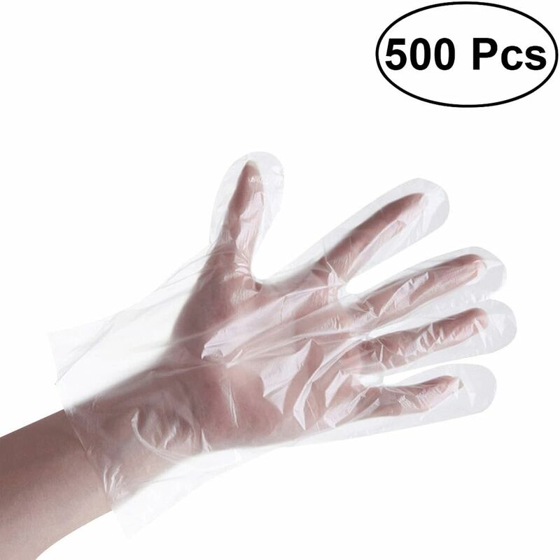 LITZEE 500pcs Einweghandschuhe PE-Handschuhe für Restaurant Industrieküche Küche