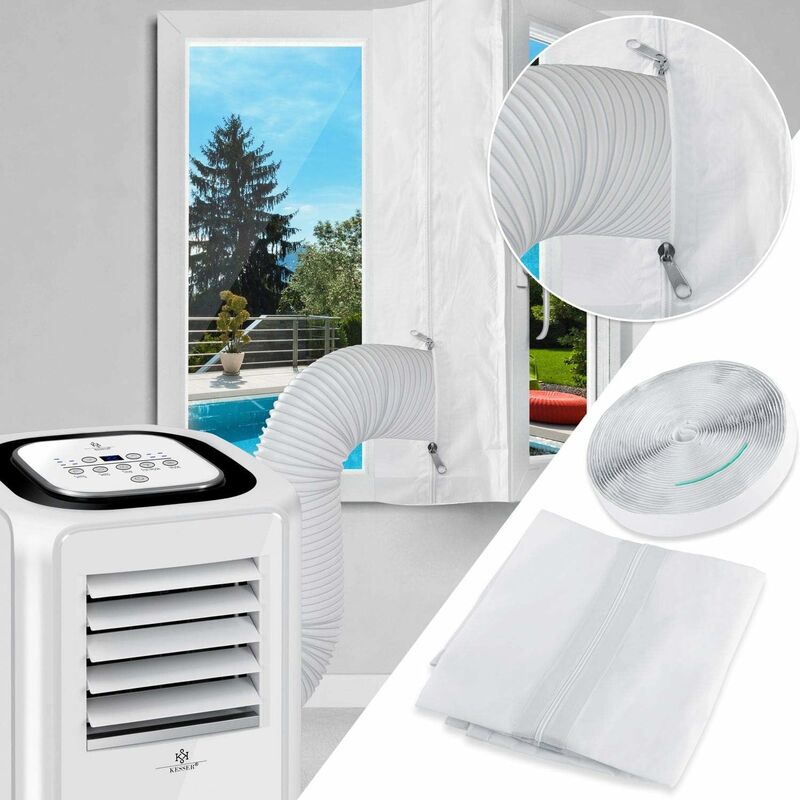 LITZEE Fensterdichtungstuch für tragbare Klimaanlage und Trockner -  Funktioniert mit allen tragbaren Klimaanlagen, einfache Installation - 400CM