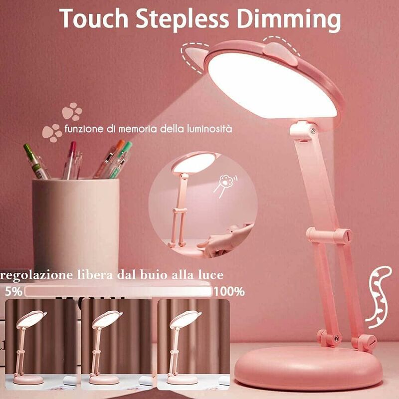 Starnearby Schreibtischlampe Augenschutz LED Lampe Flexibler Nachttisch Sch 