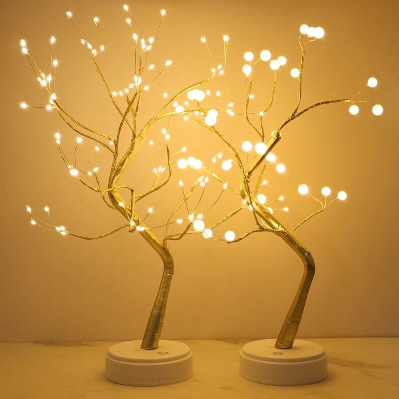 LITZEE LED-Baumlicht, 108 LED-Sternennachtlicht, Designbaum mit  verstellbaren Kupferdrahtzweigen, für die Dekoration von Hochzeitsfeiern.