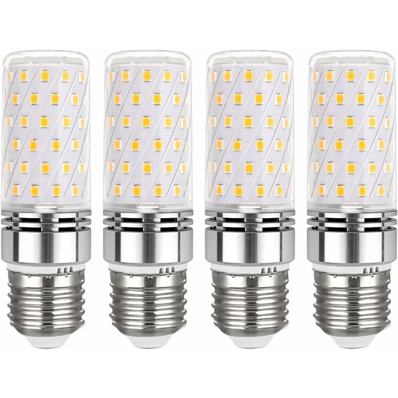 LITZEE E14 LED-Leuchtmittel, E27-LED-Glühbirne, 12 W, Neutralweiß 4000 K,  1450 lm, 360°-Licht, E27-Halogenäquivalent 100 W, AC 230 V, E27-LED, aber  neutrale Lampe für Deckenlampe, nicht dimmbar, 4 Stü