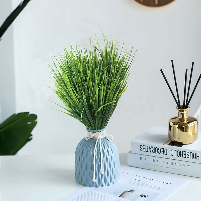 LITZEE Künstliche Grünpflanze 8 STÜCKE Künstliche Pflanze, realistisches  künstliches Pflanzengras, hochwertige grüne Kunststoffsträucher, perfekte  Dekoration mit hohem Zierwert, für Wohnzimmer, drinne
