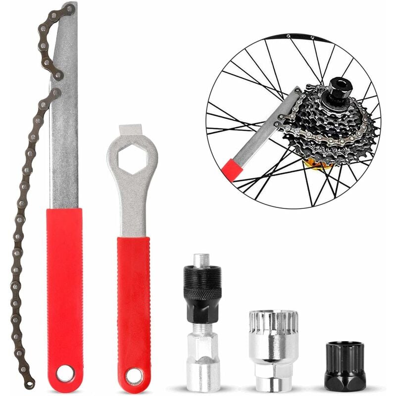 LITZEE Mechanic's Tool Werkzeug-Kits zum Entfernen von Fahrradketten  Fahrrad-Reparatur-Werkzeug-Kit einschließlich Fahrrad-Kurbelabzieher,  Schraubenschlüssel, Halterungsabzieher, Fahrrad-Kettenrad-Abz
