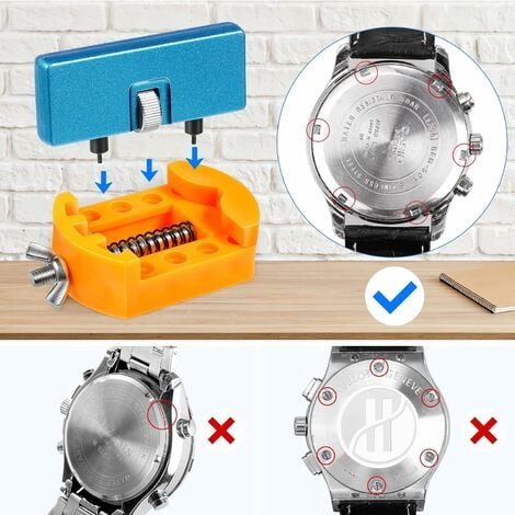Professionelles Werkzeug zum Entfernen der Uhrenrückseite, aus Metall,  verstellbar, rechteckig, für Uhrenrückseiten, Gehäusedeckel, Schließer,  Presse und