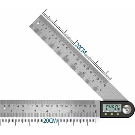 Digitaler Winkelmesser, 0–360 °, digitaler Neigungsmesser, Edelstahl- Winkelmesser, Lineal mit LCD-Display für die Reparatur