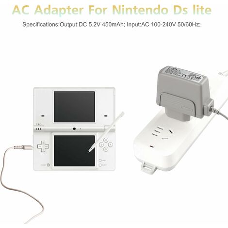 DS Lite-Netzteil, AC-Netzteil-Ladegerät, kompatibel mit Nintendo DS Lite  (grau)